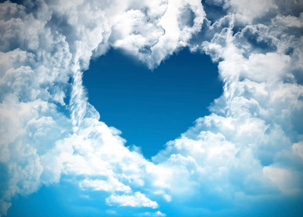 Heart shaped clouds