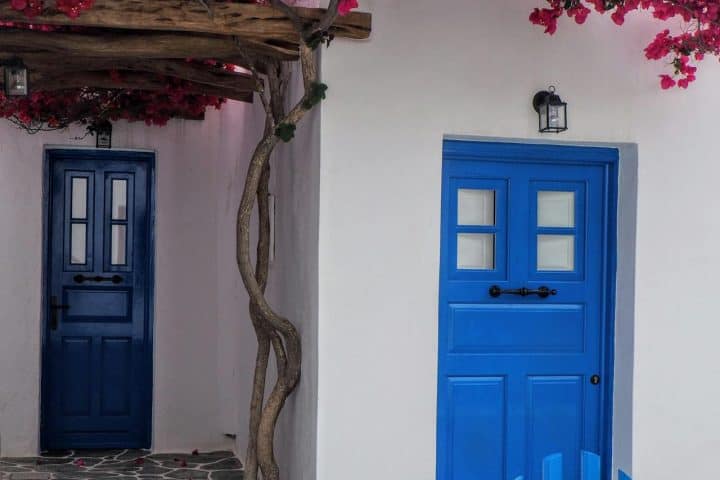 Blue door with arbor-space clearing rituals
