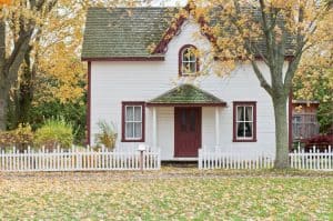 White house in field-House Clearing